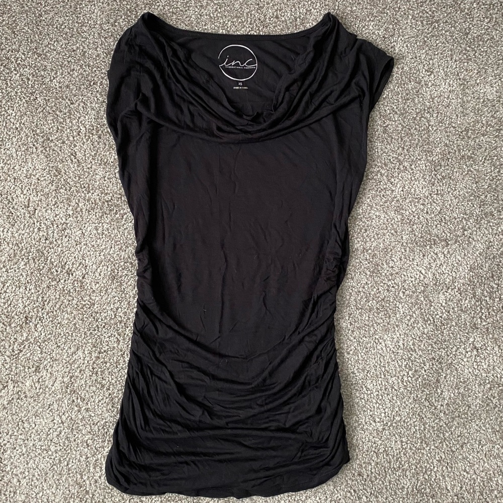 3 for $30 INC Cap Sleeve Top w/ Ruching and Cowl Neck Details, Size XS